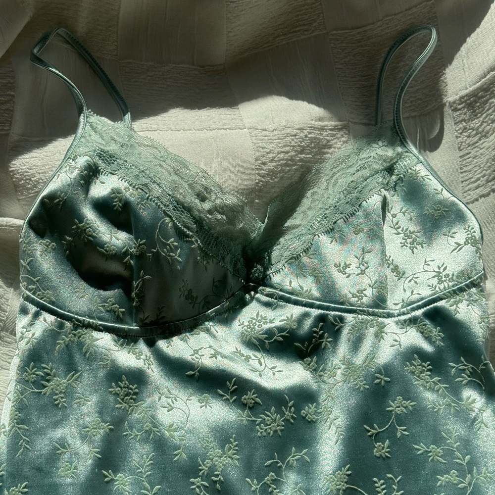 Motel Rocks Turquoise Lace Embroidered Dress